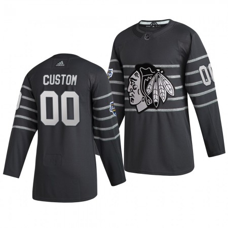 Camisola Chicago Blackhawks Personalizado Cinza Adidas 2020 NHL All-Star Authentic - Homem
